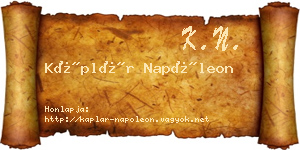 Káplár Napóleon névjegykártya
